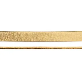 10mm Matte Gold Pearl Metallic Flat Leather by the Foot