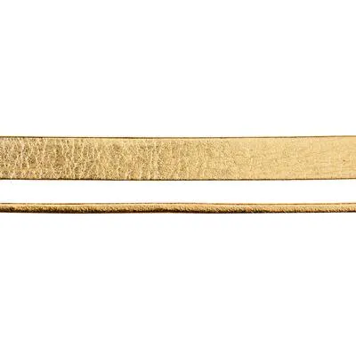 10mm Matte Gold Pearl Metallic Flat Leather by the Foot