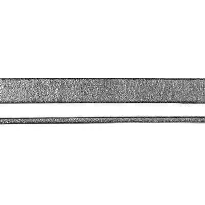 10mm Pewter Pearl Metallic Flat Leather by the Foot