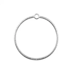 43mm Antique Silver Etched Round Hoop