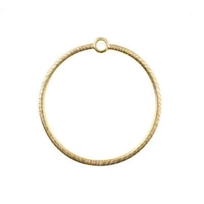 43mm Satin Gold Etched Round Hoop
