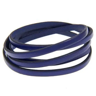 5mm Navy Flat Leather by the Foot