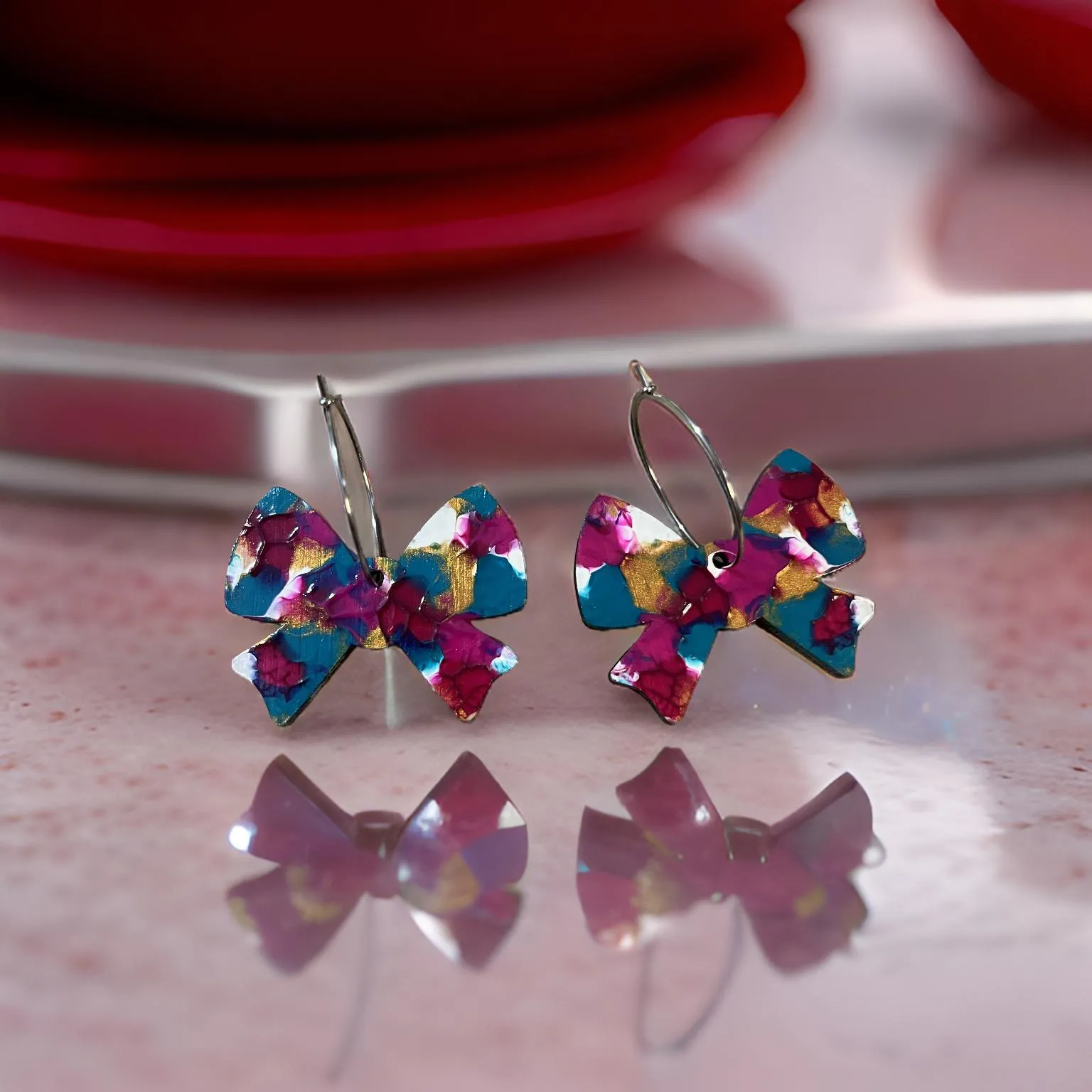 Abstract Arty Bow Hoops
