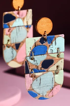Abstract Painted Cork Earrings