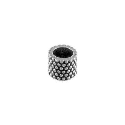 Antique Silver Small Dots Tube Bead for 5mm Round Leather
