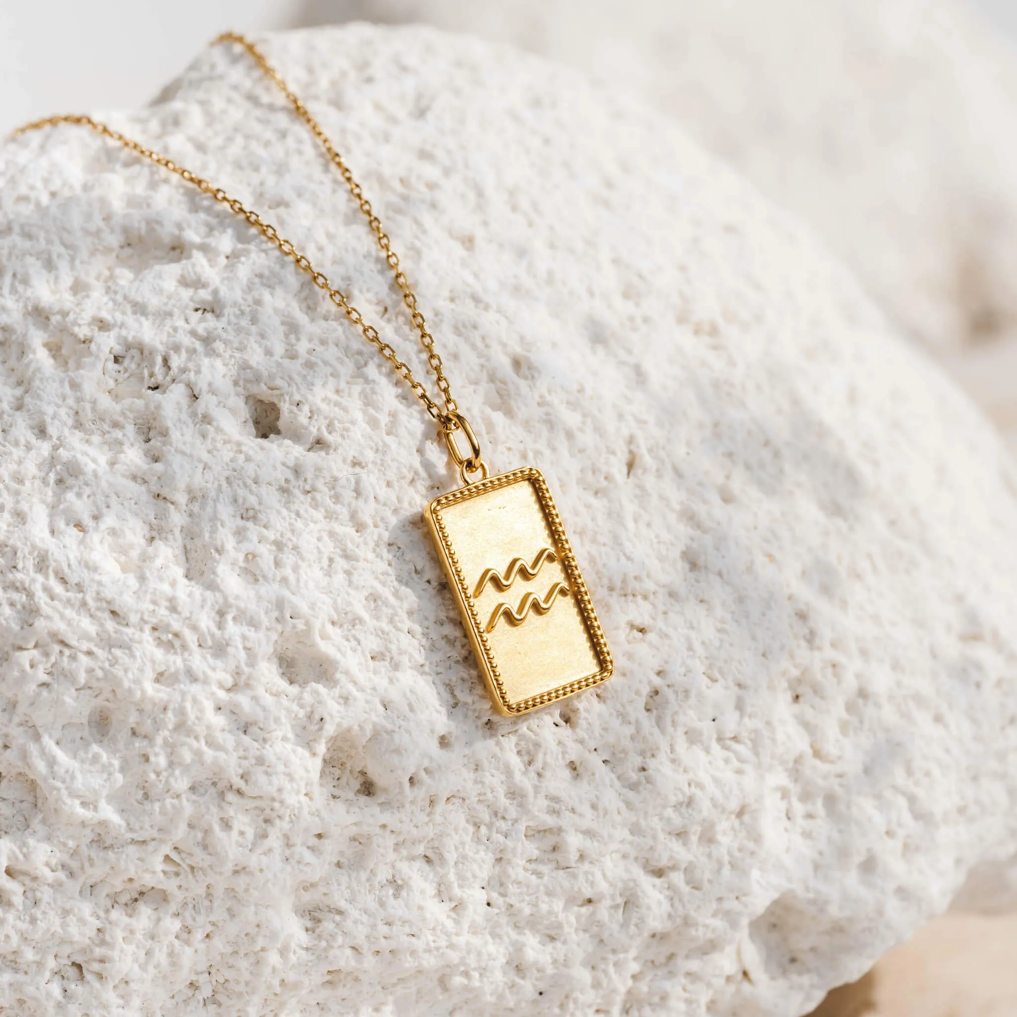 Aquarius Necklace with Charm Pendant