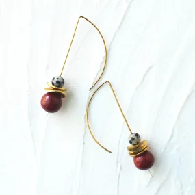 Bonita Drop Earrings in Red Jasper
