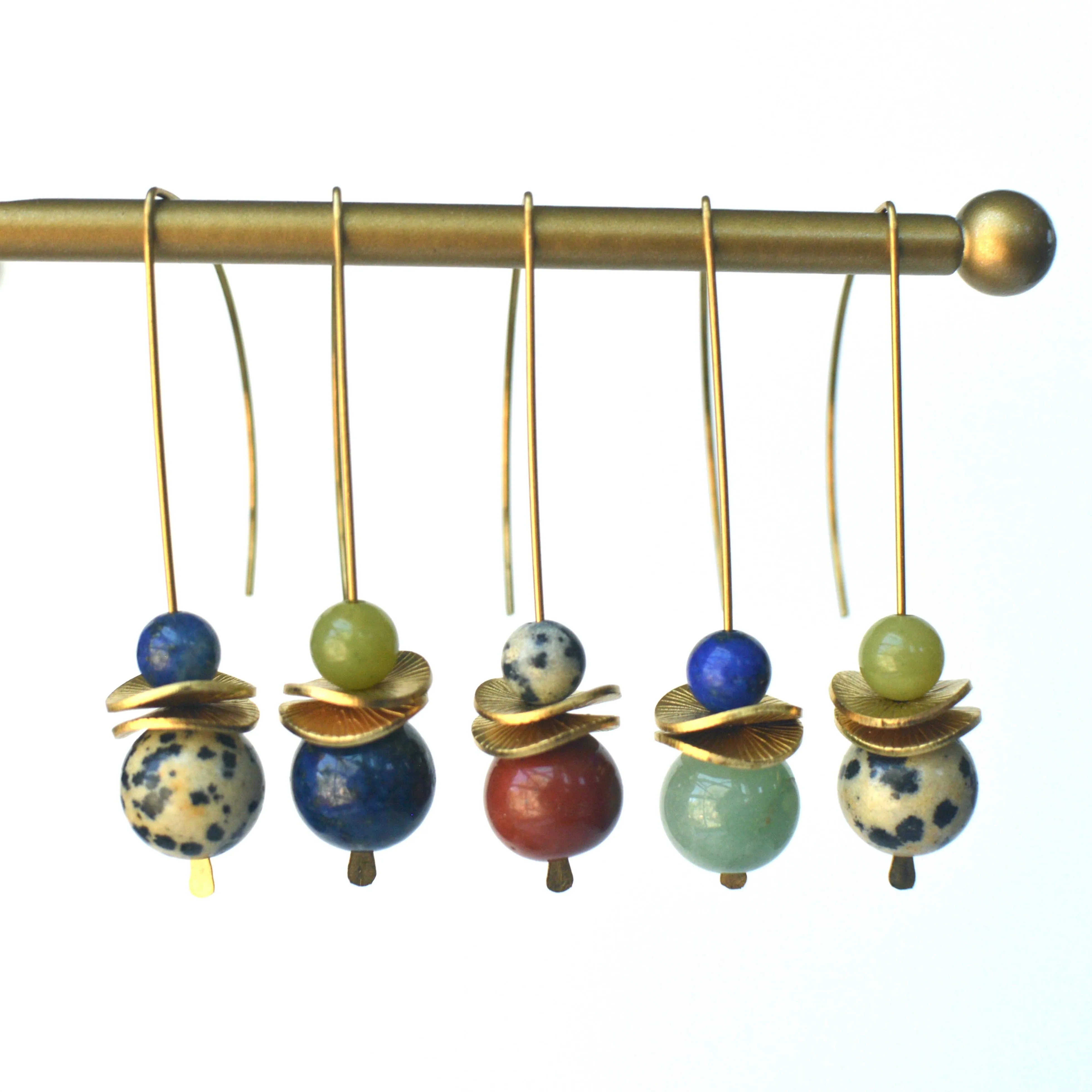 Bonita Drop Earrings in Red Jasper
