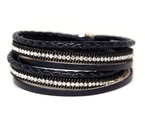 Braided Black Sparkly Bracelet