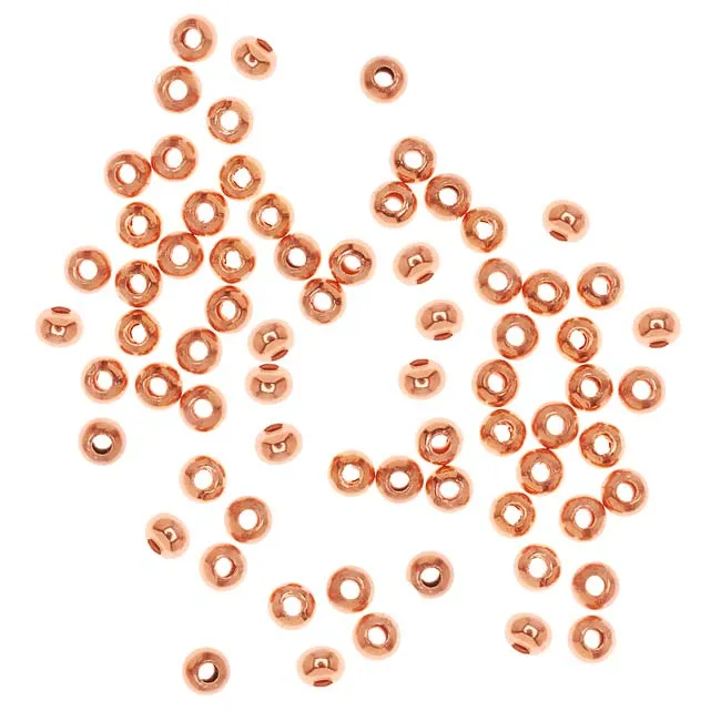 Bright Genuine Copper Rondelle Beads 3.2 x 2.5mm (100 pcs)