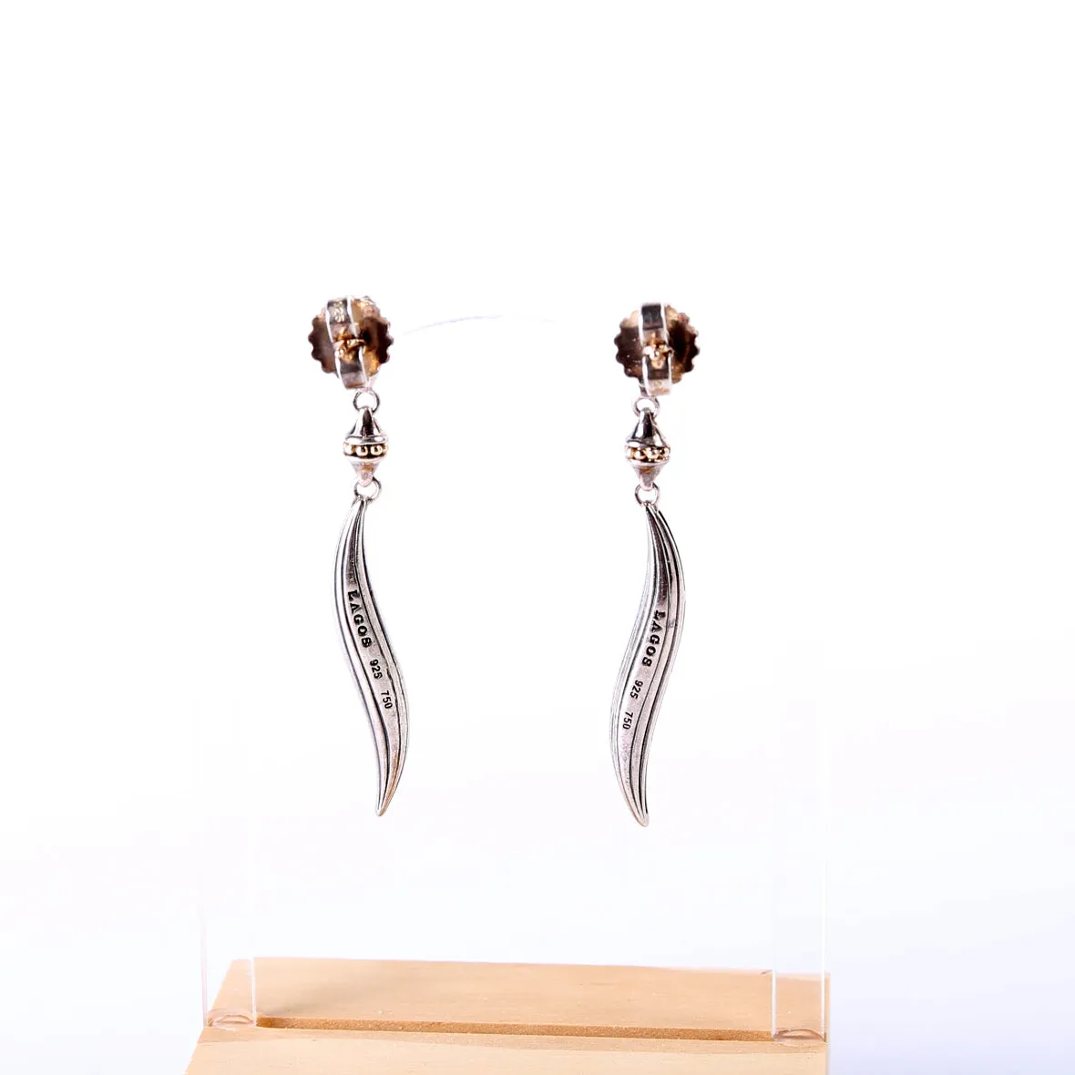 Caviar Chi Chi Fluted Drop Earrings 925/750