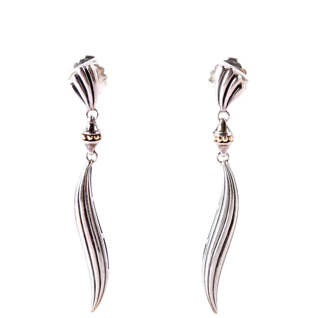 Caviar Chi Chi Fluted Drop Earrings 925/750