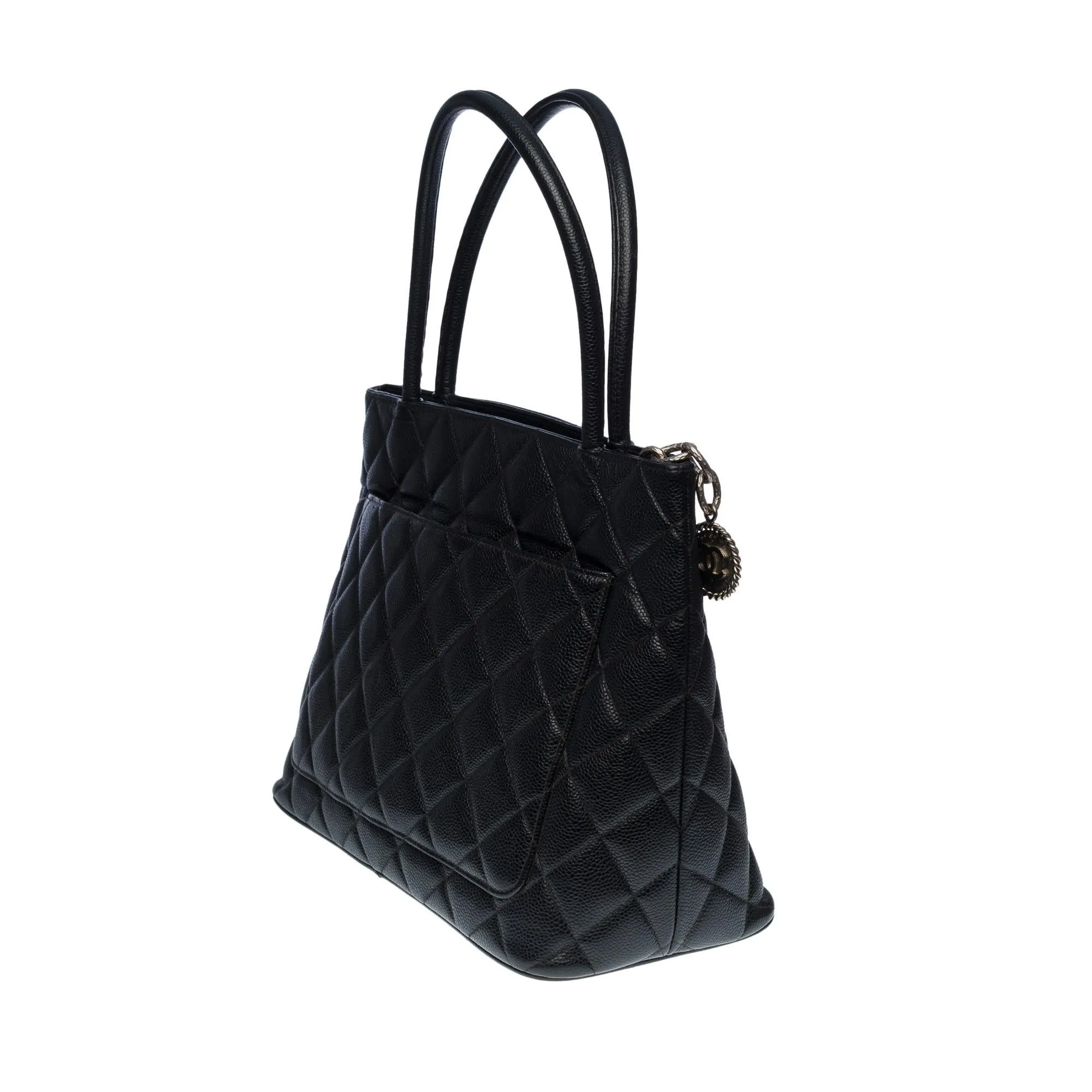 CHANEL Beautiful Cabas Medallion bag in black caviar leather, SHW