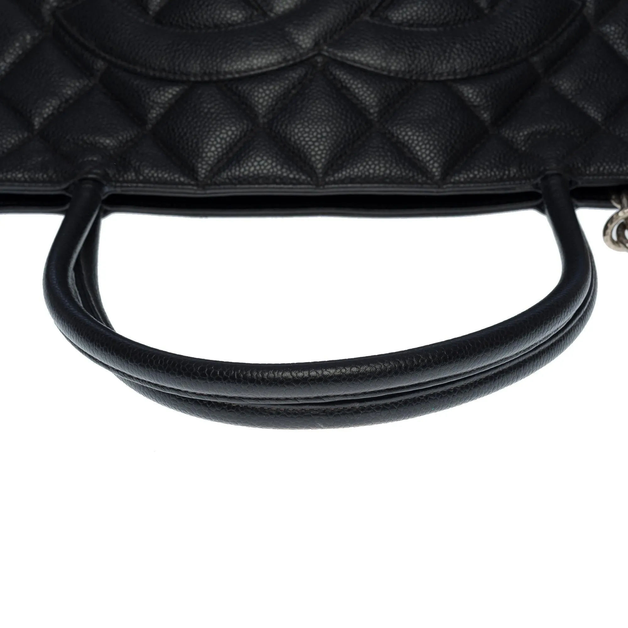 CHANEL Beautiful Cabas Medallion bag in black caviar leather, SHW