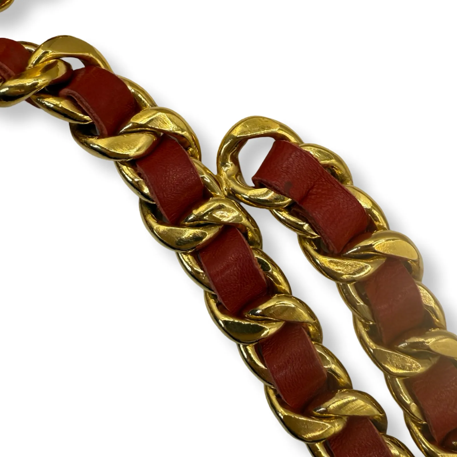 Chanel Leather Woven Double Chain Belt