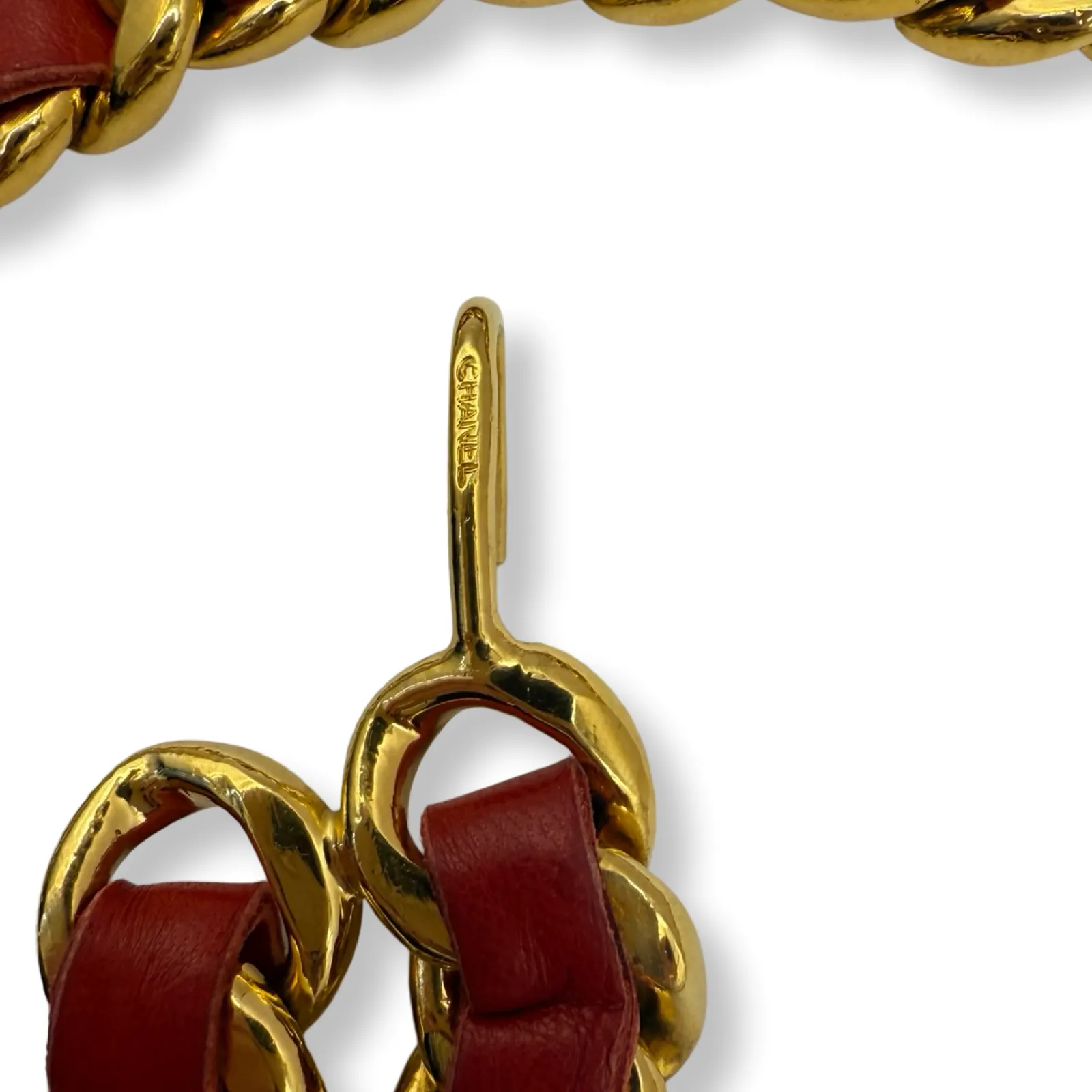 Chanel Leather Woven Double Chain Belt