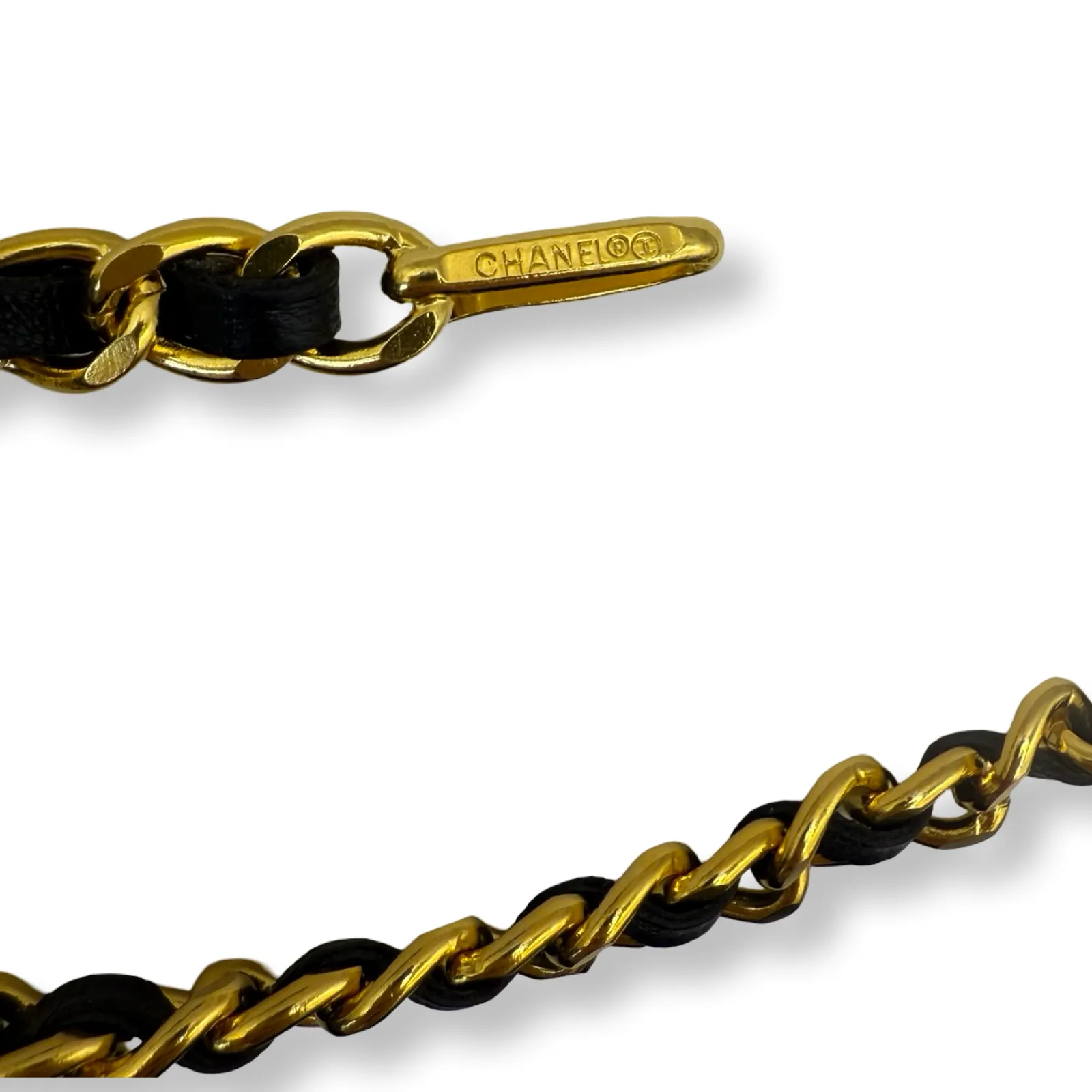 Chanel Vintage Leather Woven Chain Belt