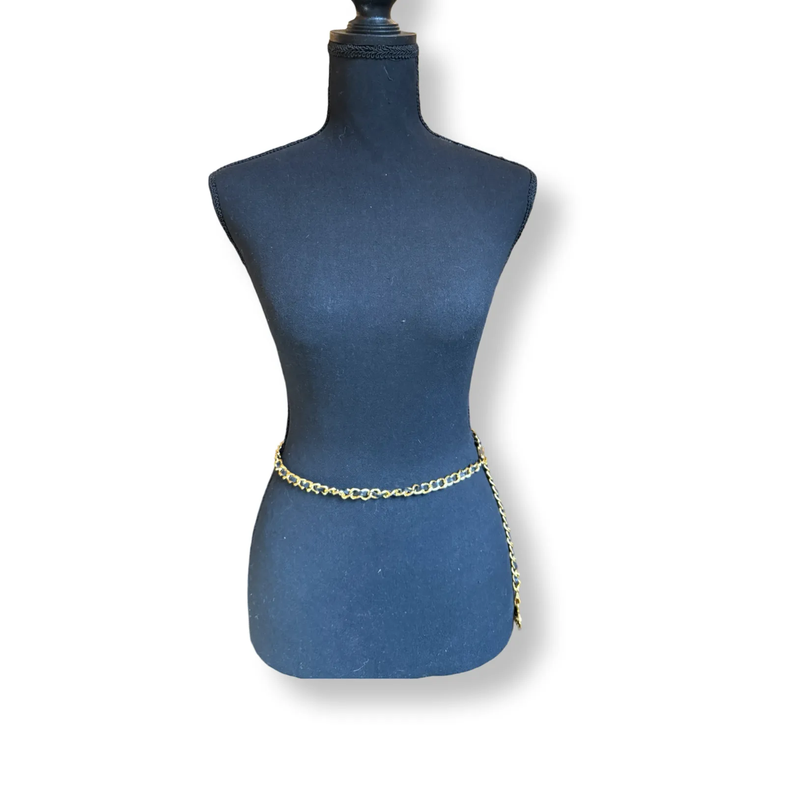 Chanel Vintage Leather Woven Chain Belt