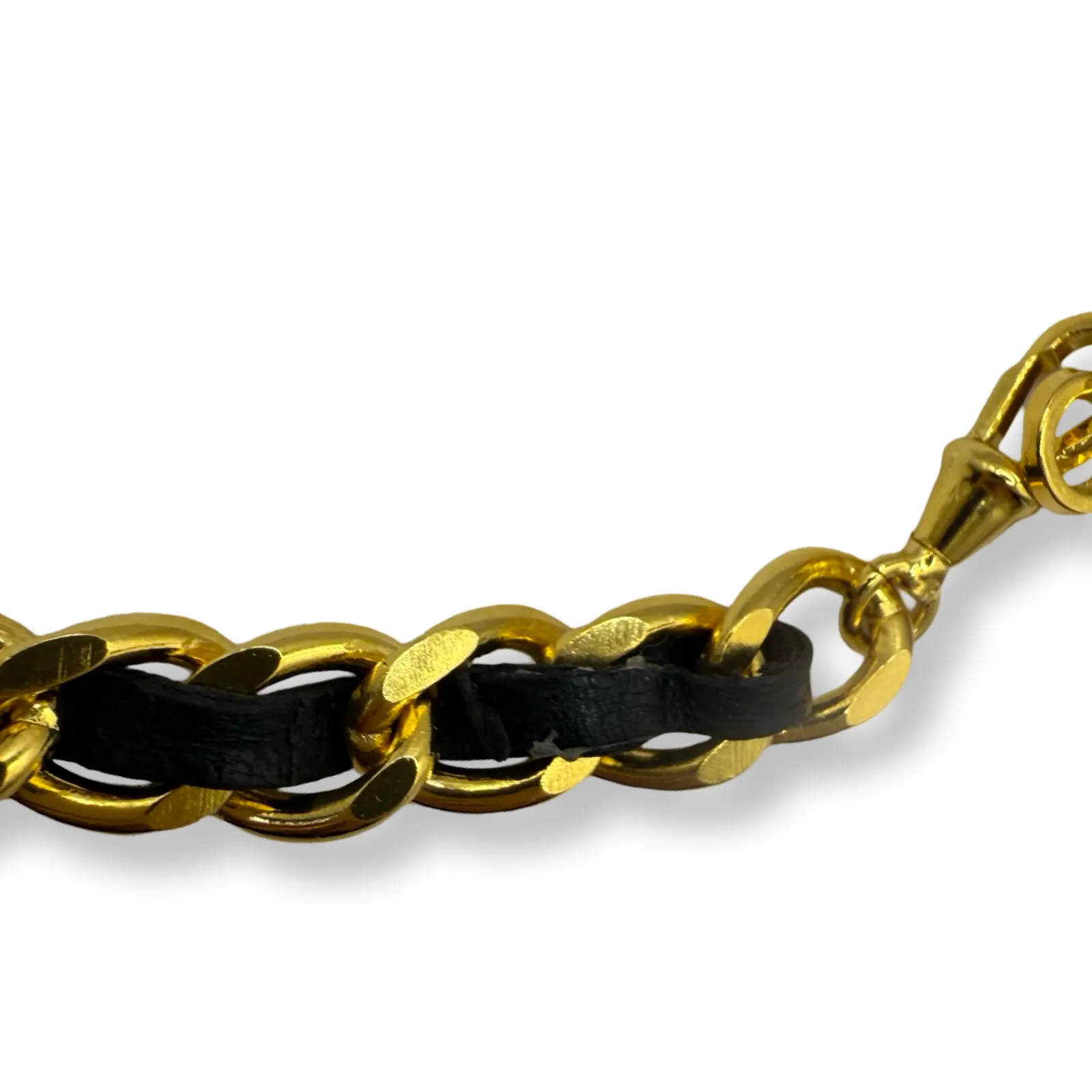 Chanel Vintage Leather Woven Chain Belt