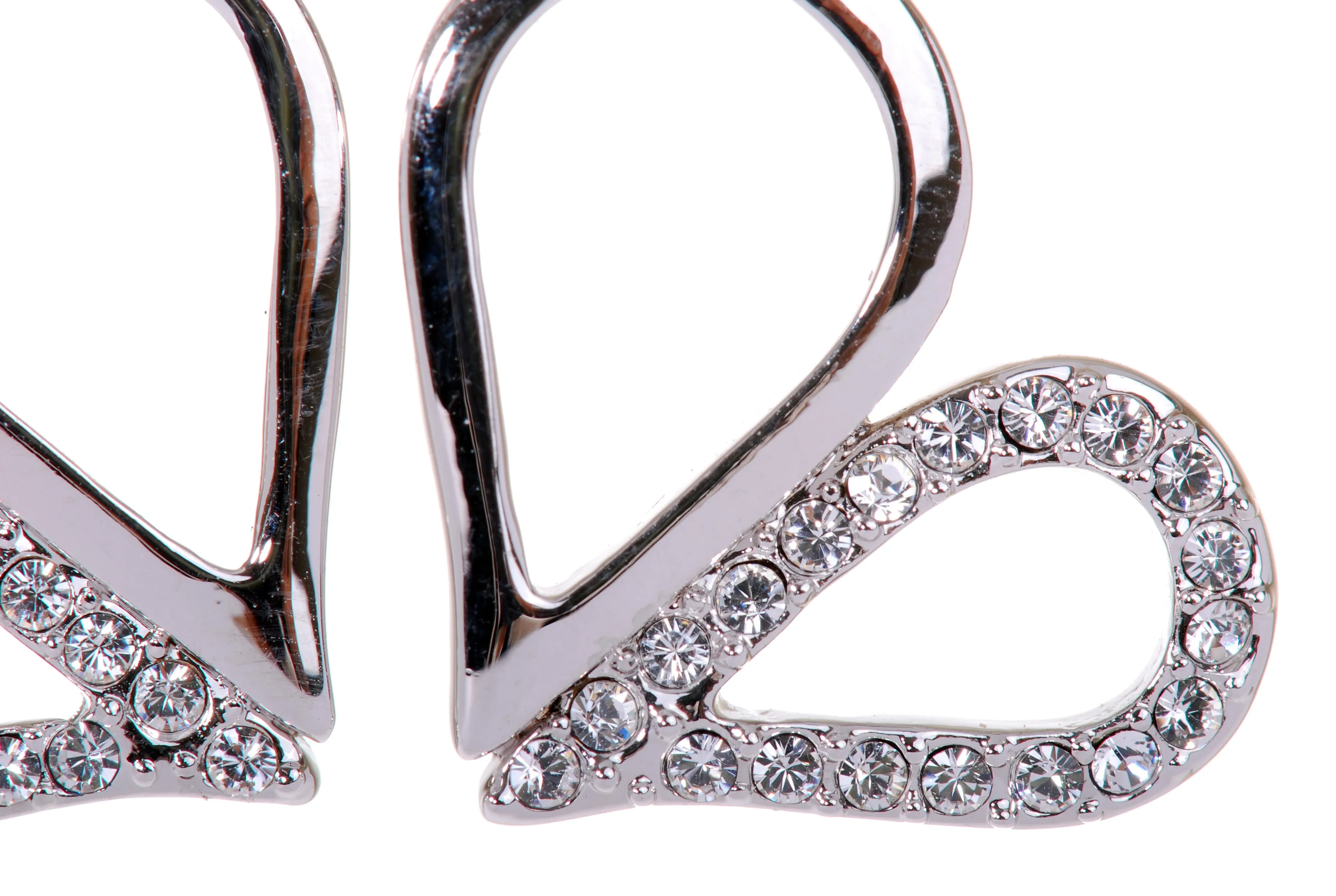E7131 Rhodium Heart Swarovski Elements Loop Earring