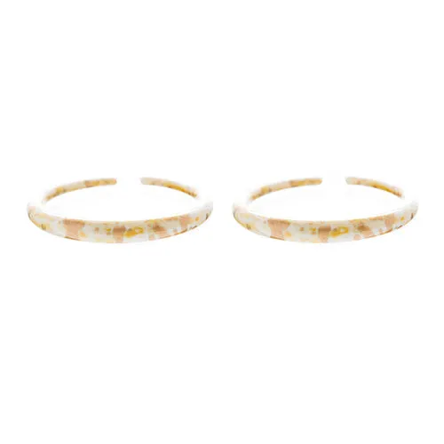 Fashion Stylish Chic Abstract Design Hoop Drop Earrings Creme Beige