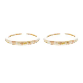 Fashion Stylish Chic Abstract Design Hoop Drop Earrings Creme Beige