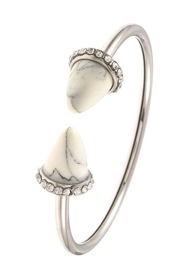 Gem Cone Tip Cuff Bracelet