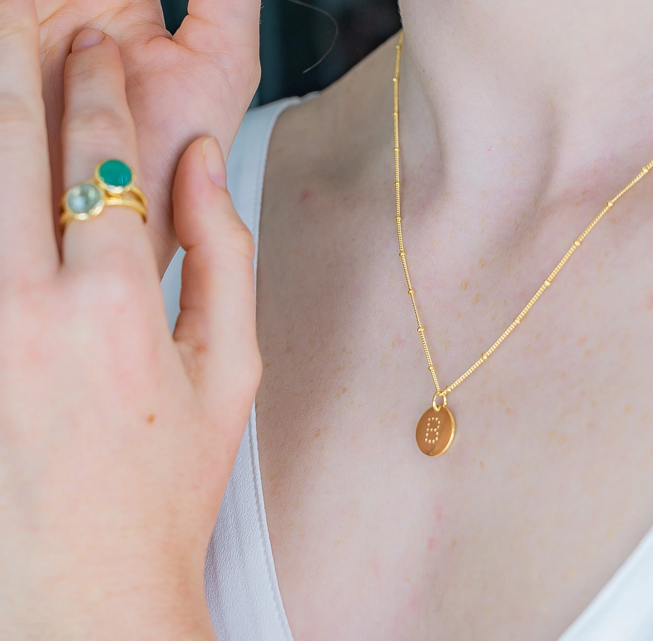Gold Vermeil Alphabet H Necklace