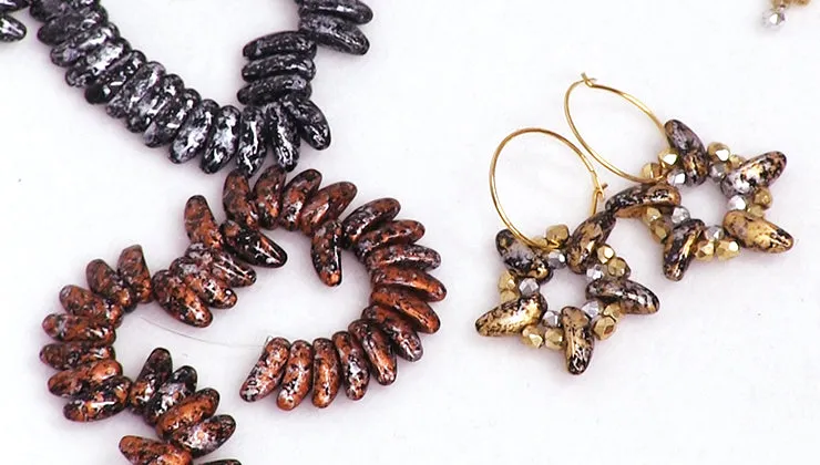 How to Make the Metallic Starfish Earrings with Tweedy Finish Chili Beads