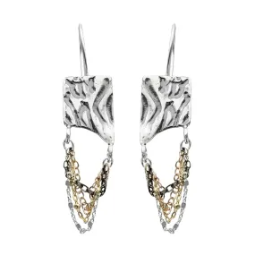 Israeli Dganit Hen Pleasing Asymmetry Looping Tassels Earrings
