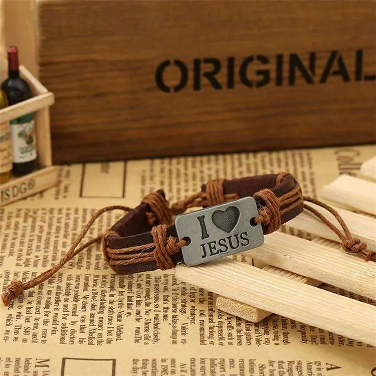 Jesus Multi-layer Leather Bracelet