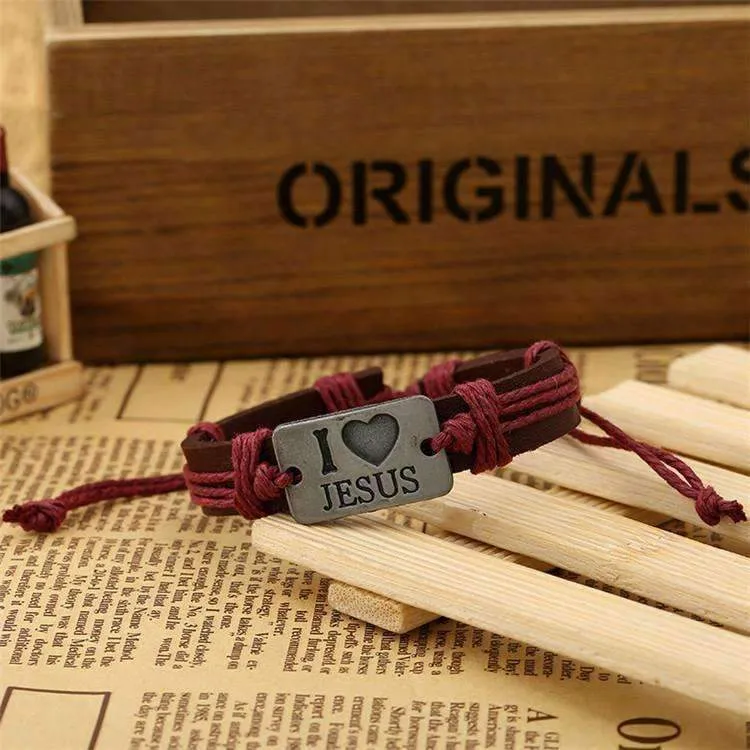 Jesus Multi-layer Leather Bracelet
