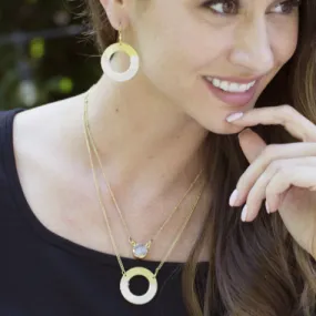 Kaia Necklace White Disc