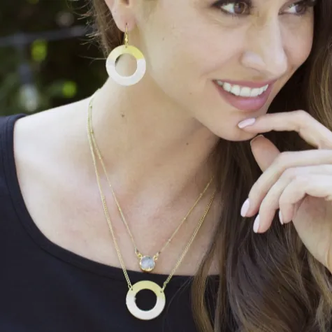 Kaia Necklace White Disc