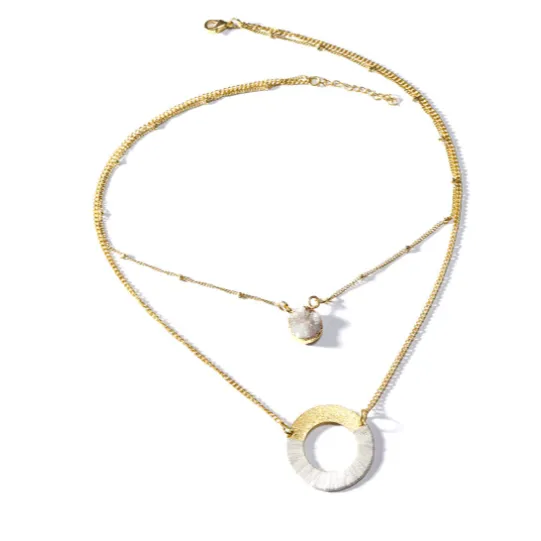 Kaia Necklace White Disc