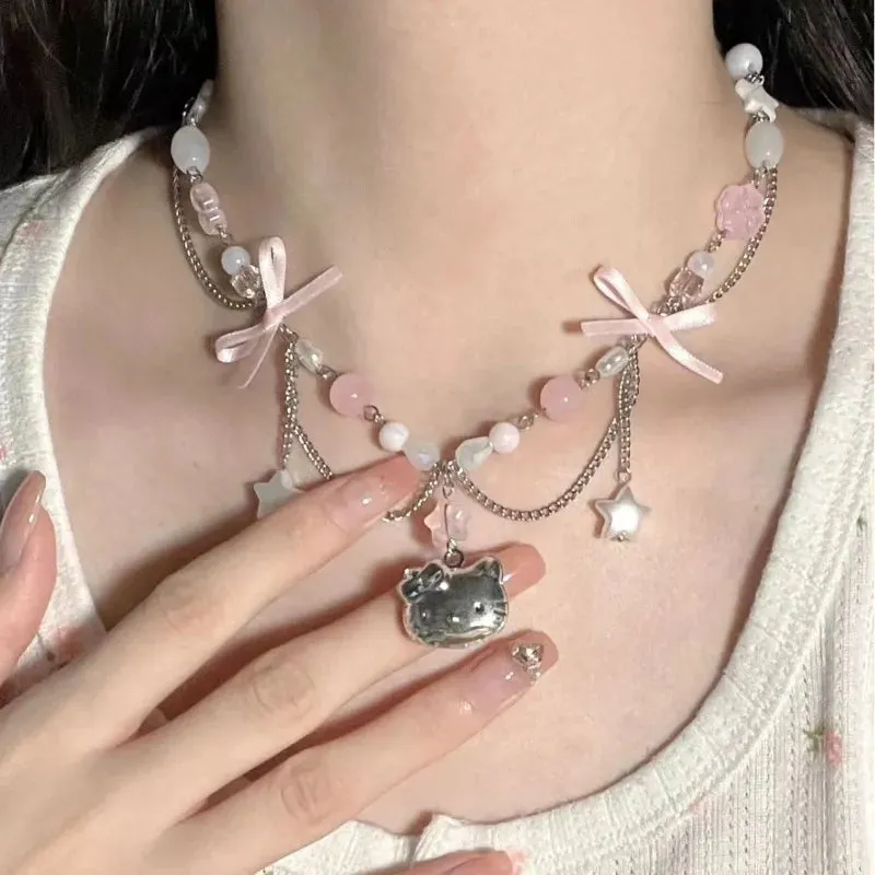 Kawaii Hello Kitty Beaded Necklace
