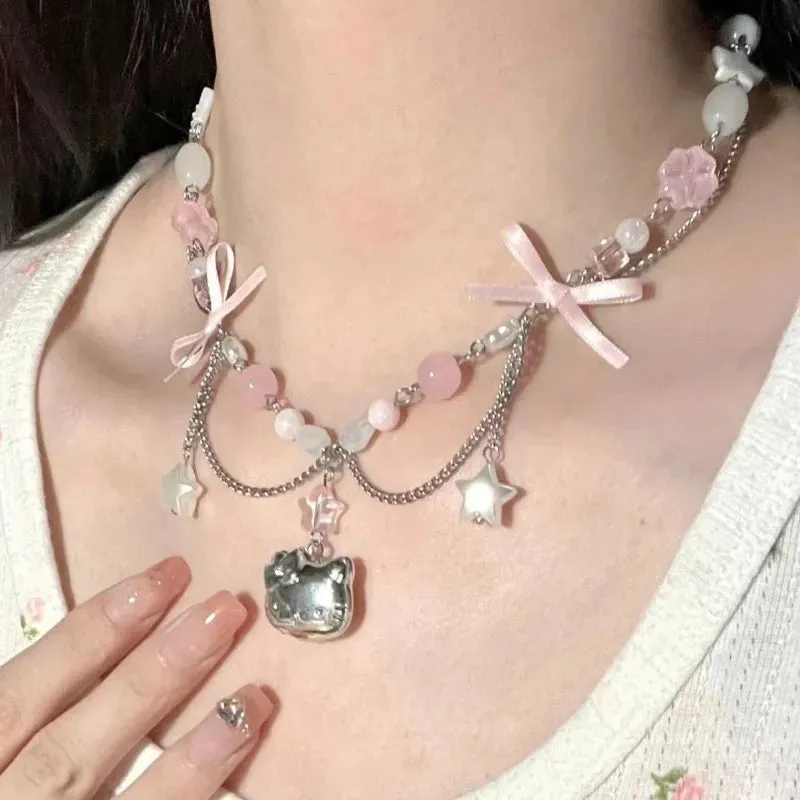 Kawaii Hello Kitty Beaded Necklace