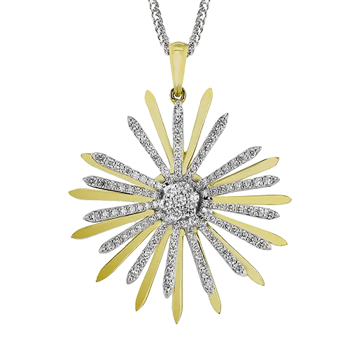 Medallion Pendant Necklace in 18k Gold with Diamonds