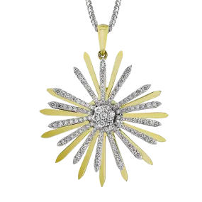 Medallion Pendant Necklace in 18k Gold with Diamonds