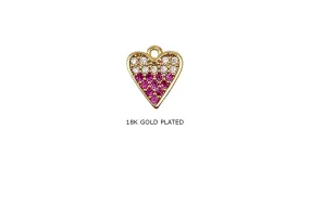 MP4166 Cubic Zirconia Red Heart Charm Pendant