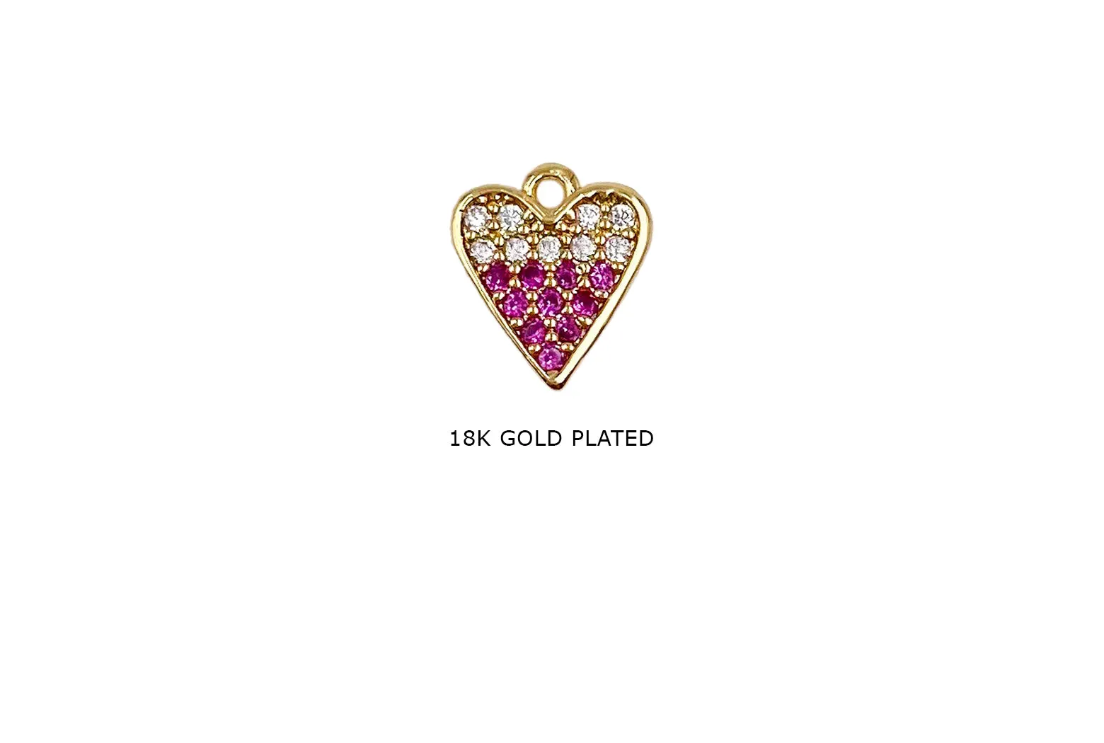 MP4166 Cubic Zirconia Red Heart Charm Pendant