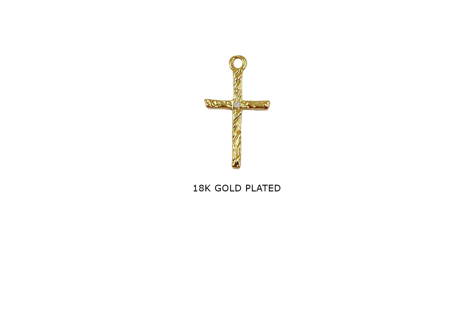 MP4176 18k Gold Plated Dainty Cross Cubic Zirconia Charm /Pendant