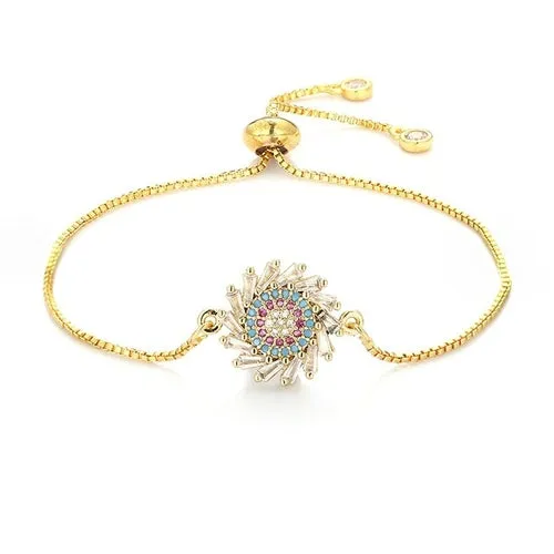 Rainbow Collection Charm Pave Pendant Bracelets