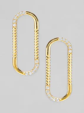 Rubans 925 Silver The Minimal Geometricity Stud Earrings. - Gold Plated