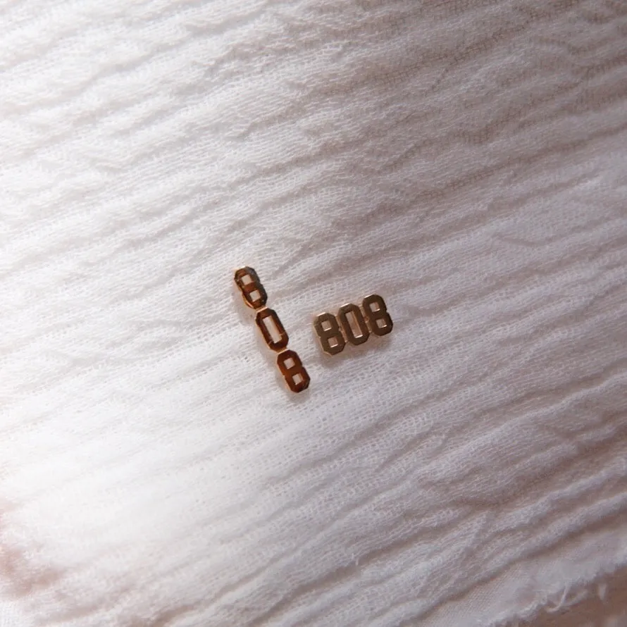 Sideways 808 Stud Earring - Solid 14kt