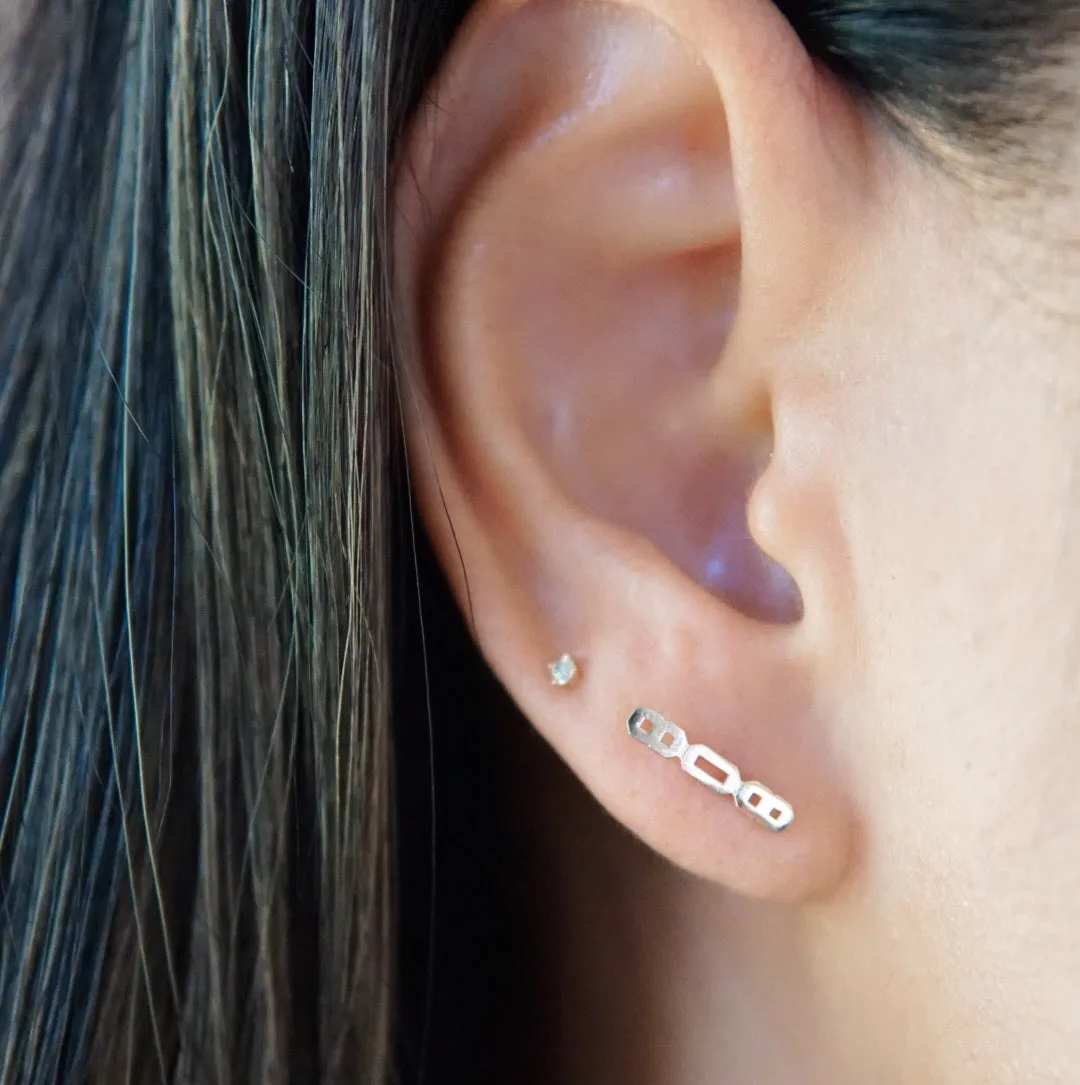 Sideways 808 Stud Earring - Solid 14kt