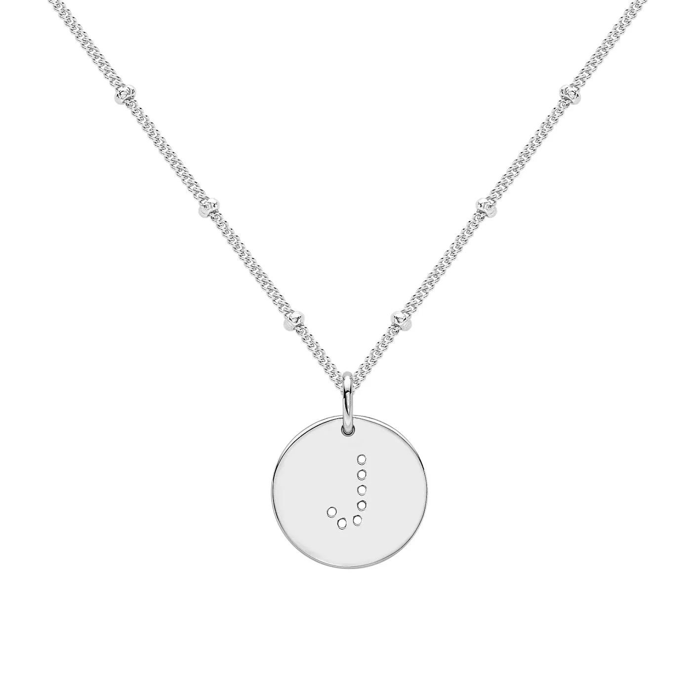 Silver Alphabet J Necklace